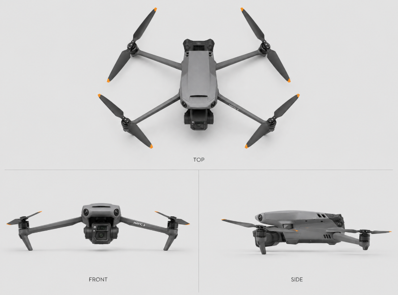 大疆Mavic 3无人机 orthographic view board